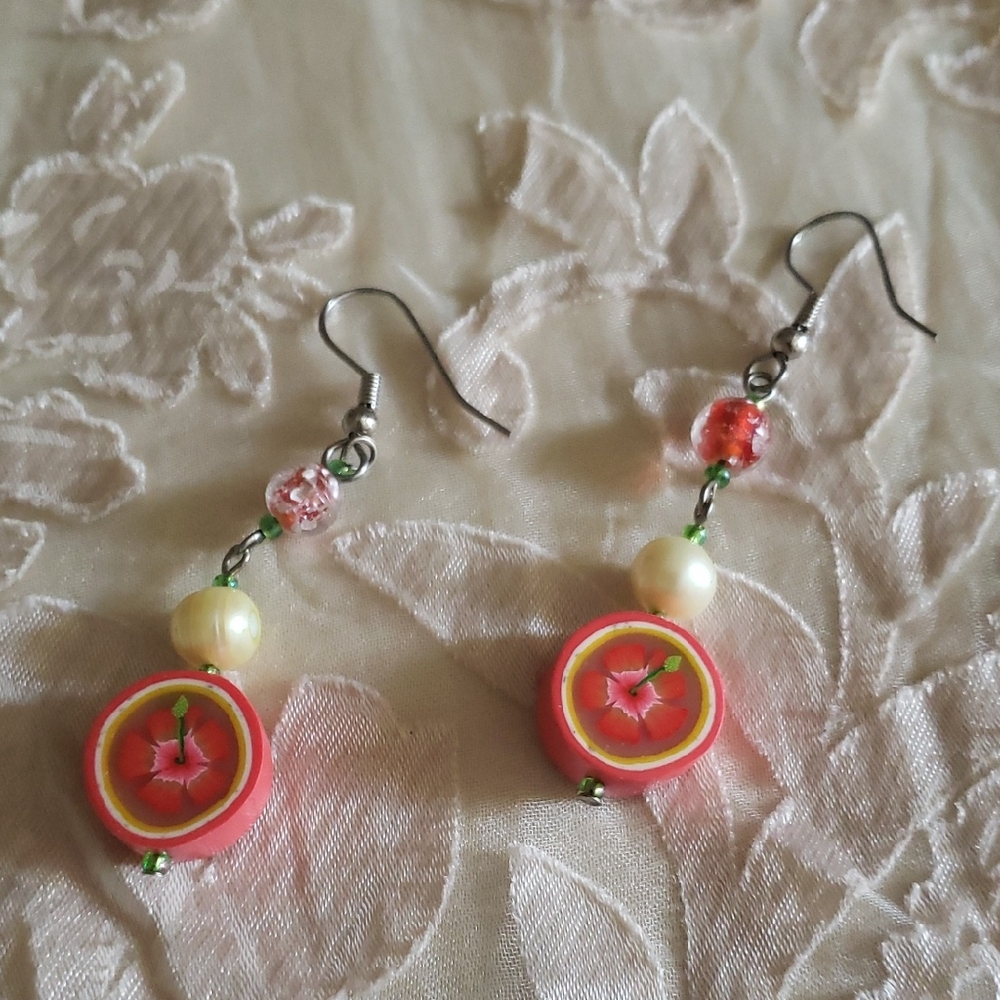 Artisan Made Floral Dangle Earrings